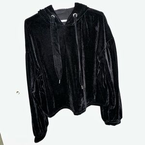 Black velvet hoodie